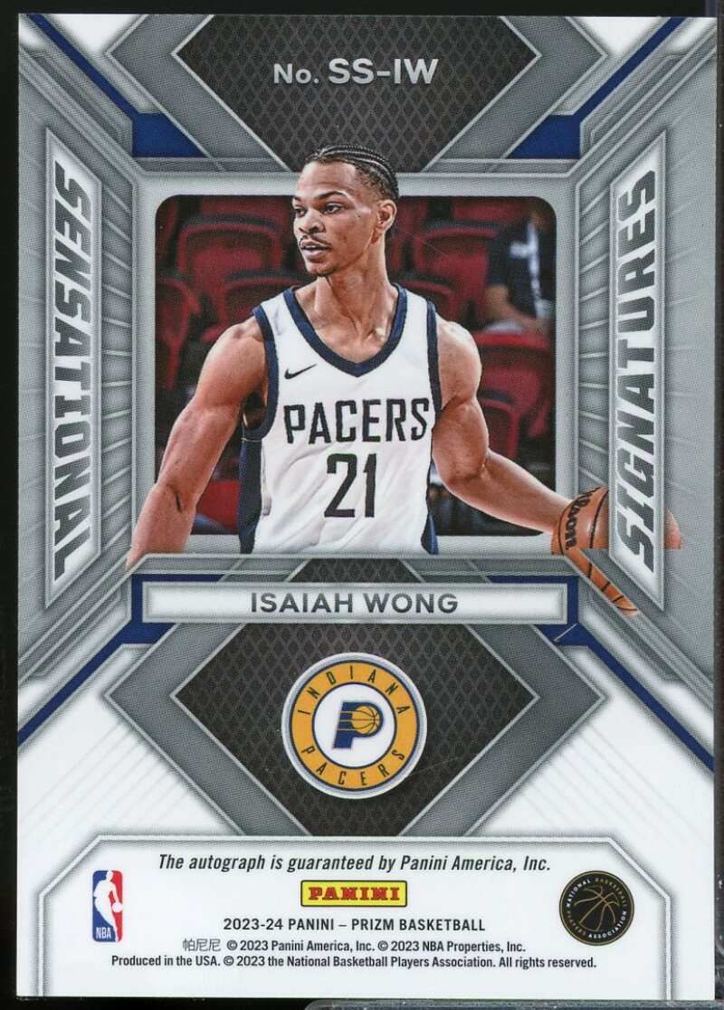 Isaiah Wong Rookie 2023-24 Panini Prizm Sensational Signatures Autograph #33  Image 2