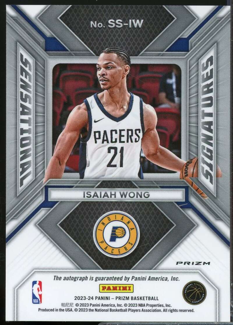 Isaiah Wong Rookie 2023-24 Prizm Sensational Signatures Autograph Silver #33  Image 2