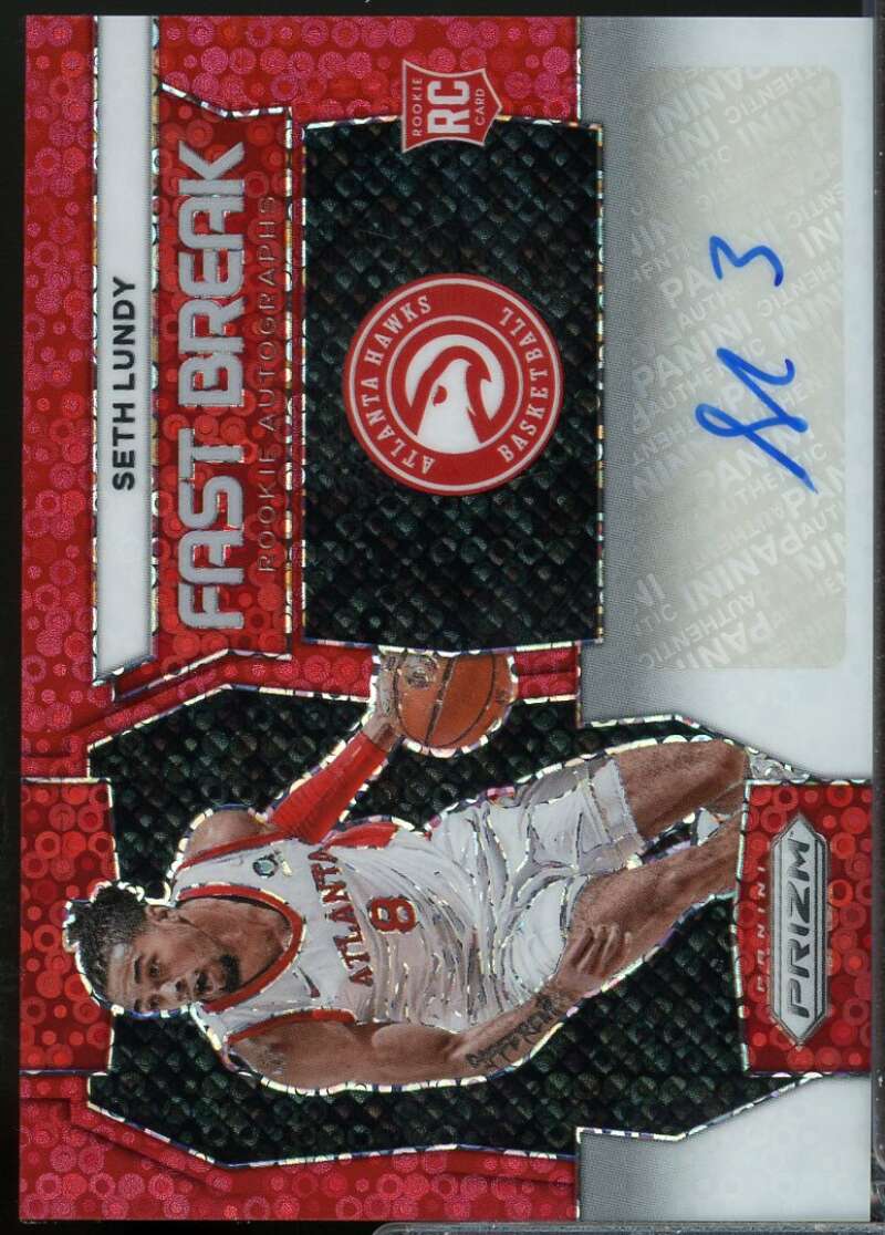 Seth Lundy /99 Card 2023-24 Panini Prizm Fast Break Rookie Autographs Red #1  Image 1
