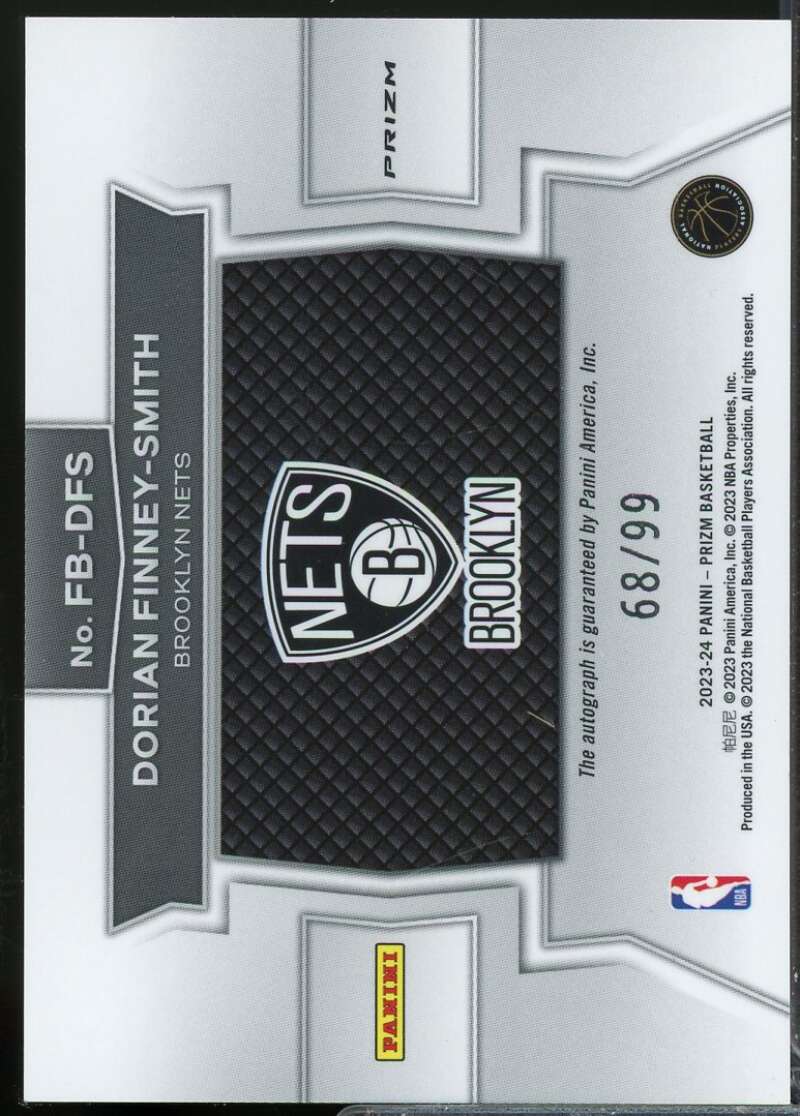 Dorian Finney-Smith /99 Card 2023-24 Panini Prizm Fast Break Autographs Red #50  Image 2
