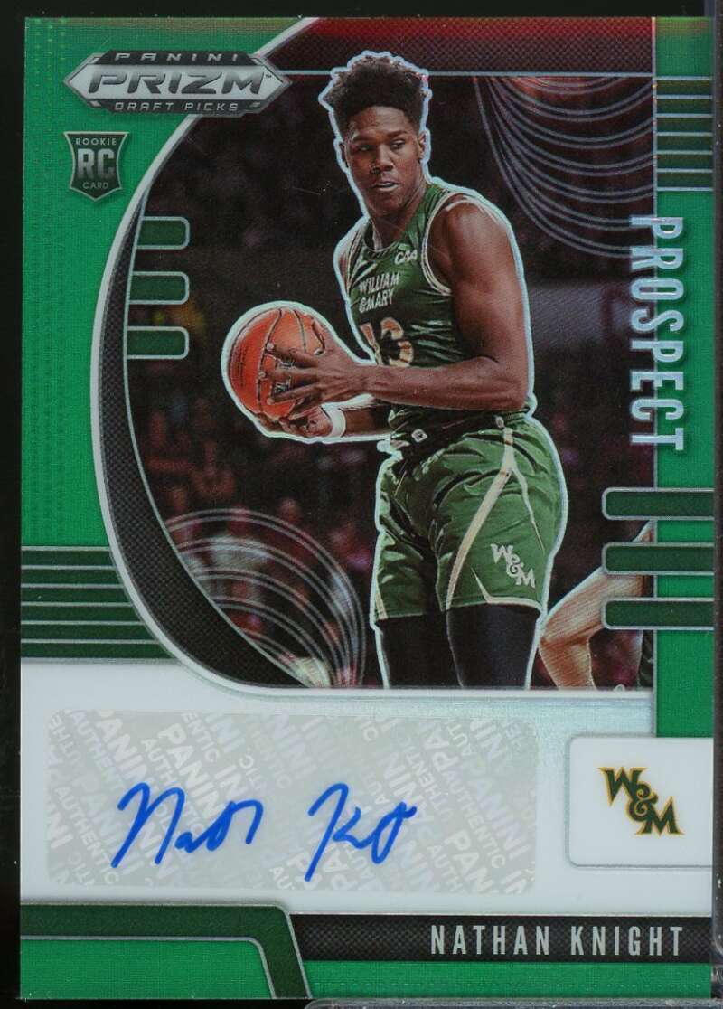 Nathan Knight Rookie 2020-21 Prizm Draft Picks Prospect Autographs Green #72  Image 1