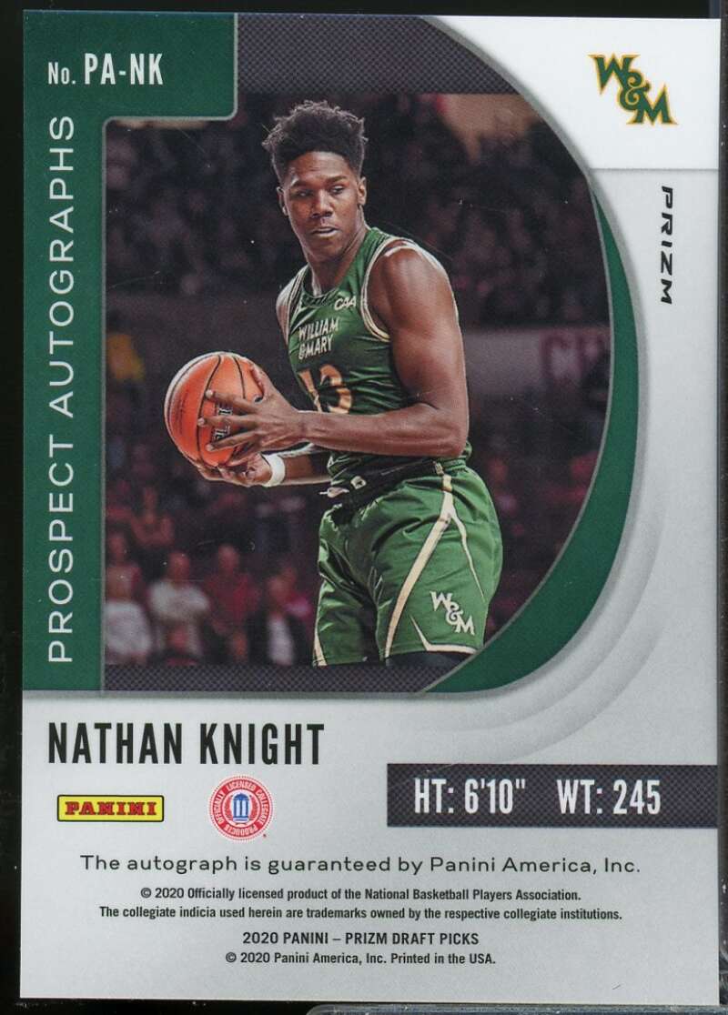 Nathan Knight Rookie 2020-21 Prizm Draft Picks Prospect Autographs Green #72  Image 2