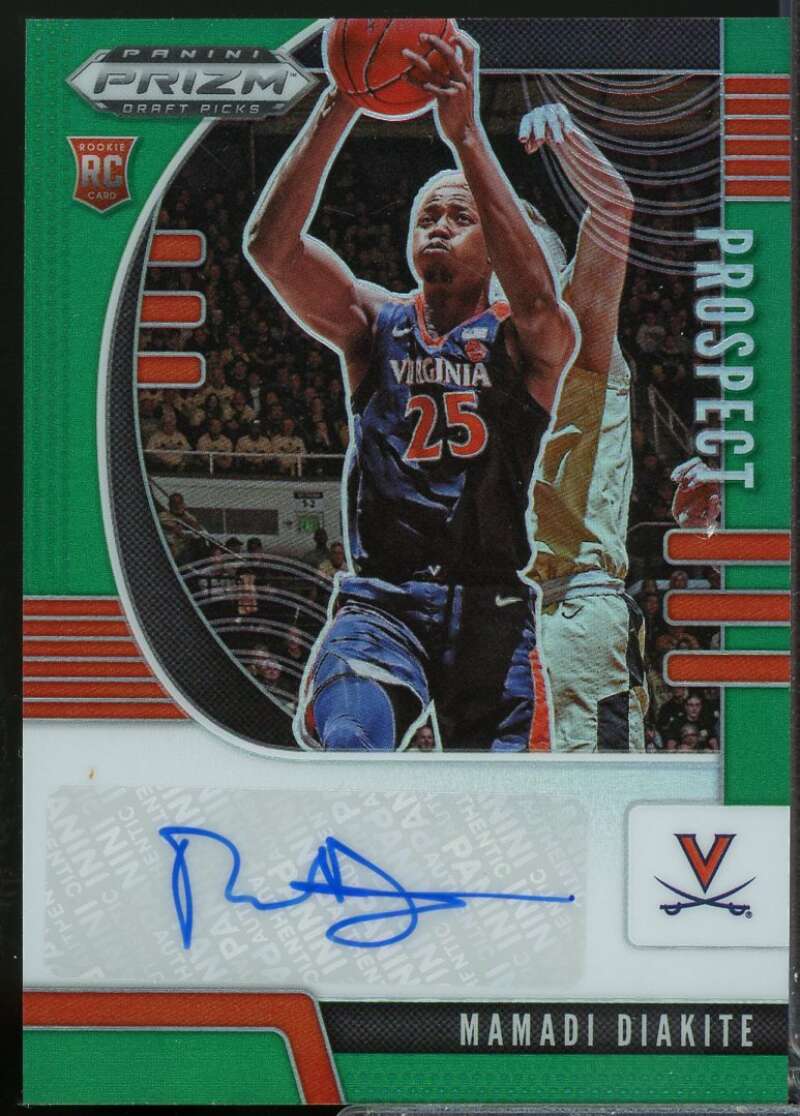 Mamadi Diakite Rookie 2020-21 Prizm Draft Picks Prospect Autographs Green #65  Image 1