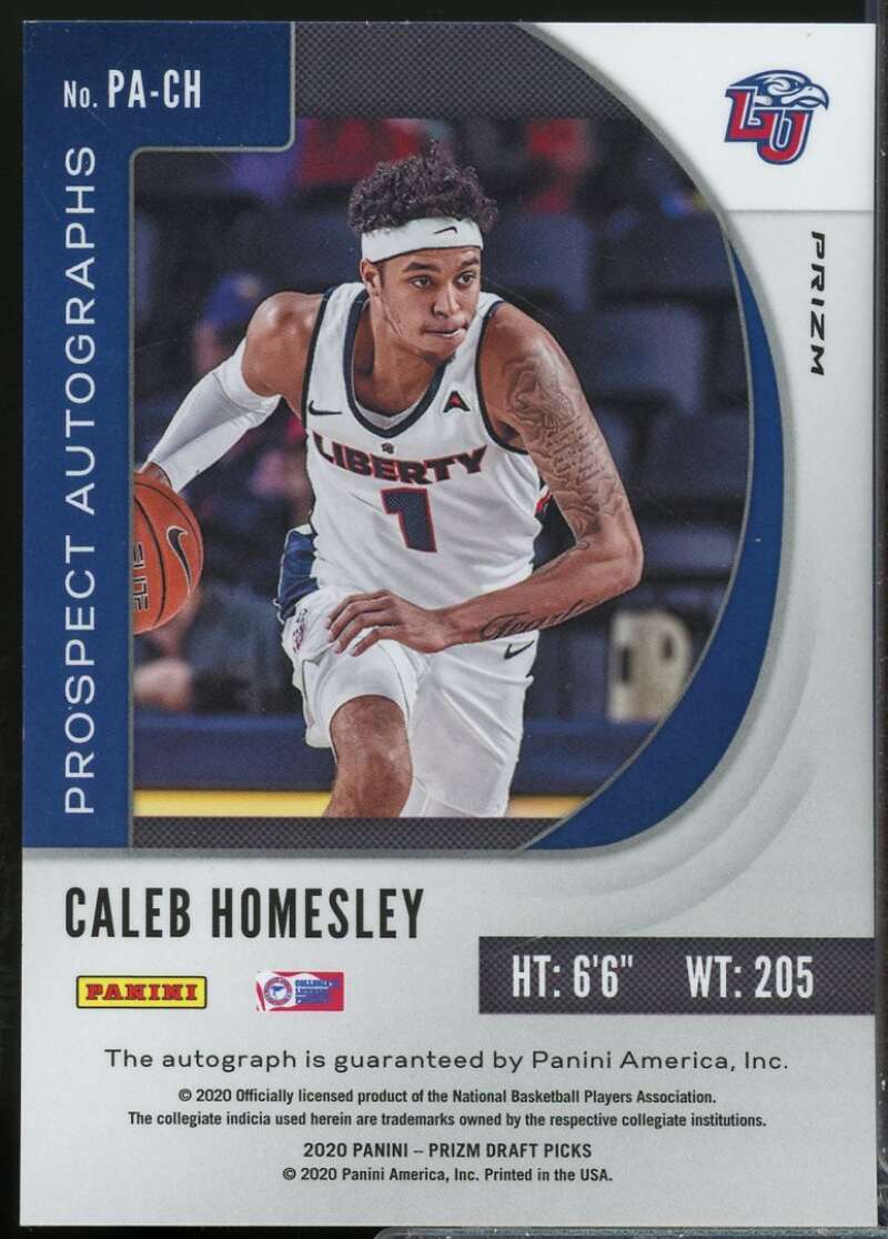 Caleb Homesley Rookie 2020-21 Prizm Draft Picks Prospect Autographs Silver #89  Image 2