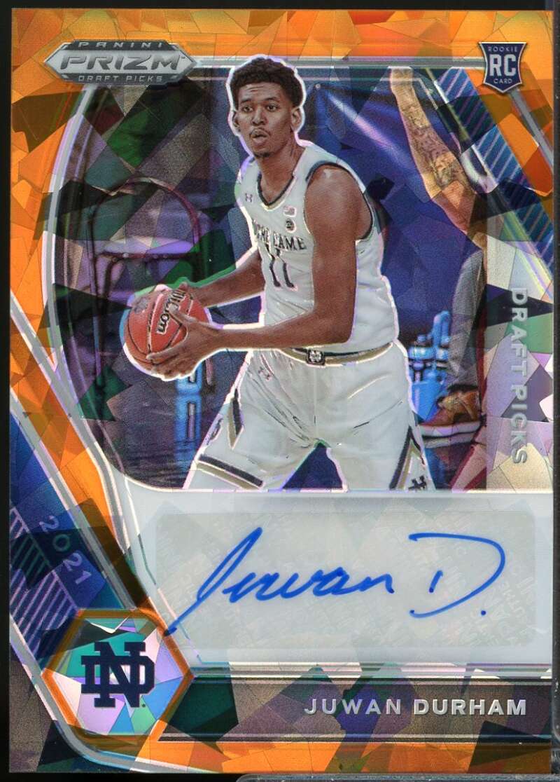 Juwan Durham Rookie 2021-22 Panini Prizm Draft Autographs Prizms Orange Ice #39  Image 1