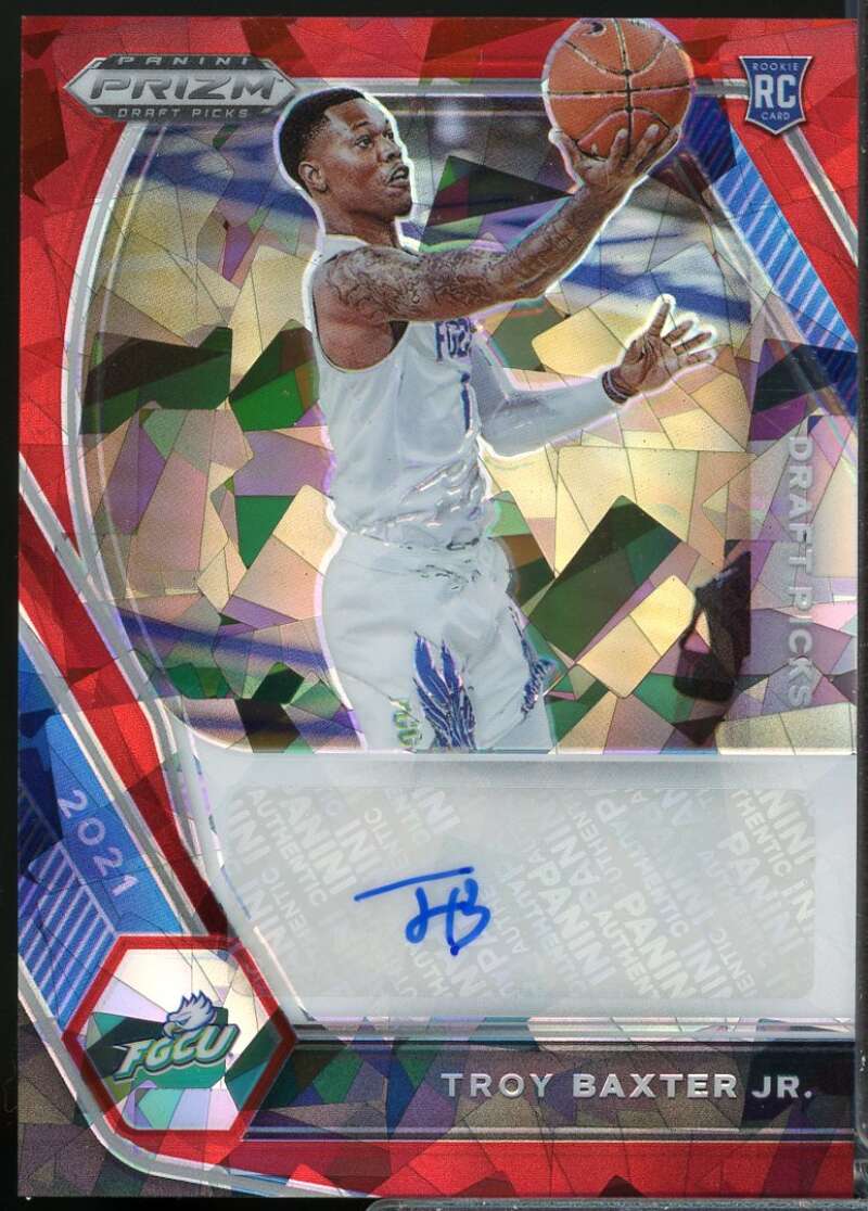 Troy Baxter Jr. Rookie 2021-22 Panini Prizm Draft Autographs Prizms Red Ice #20  Image 1