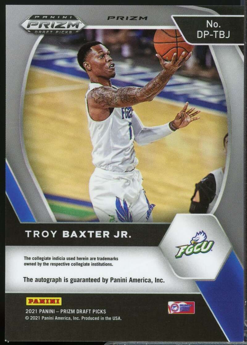 Troy Baxter Jr. Rookie 2021-22 Panini Prizm Draft Autographs Prizms Red Ice #20  Image 2