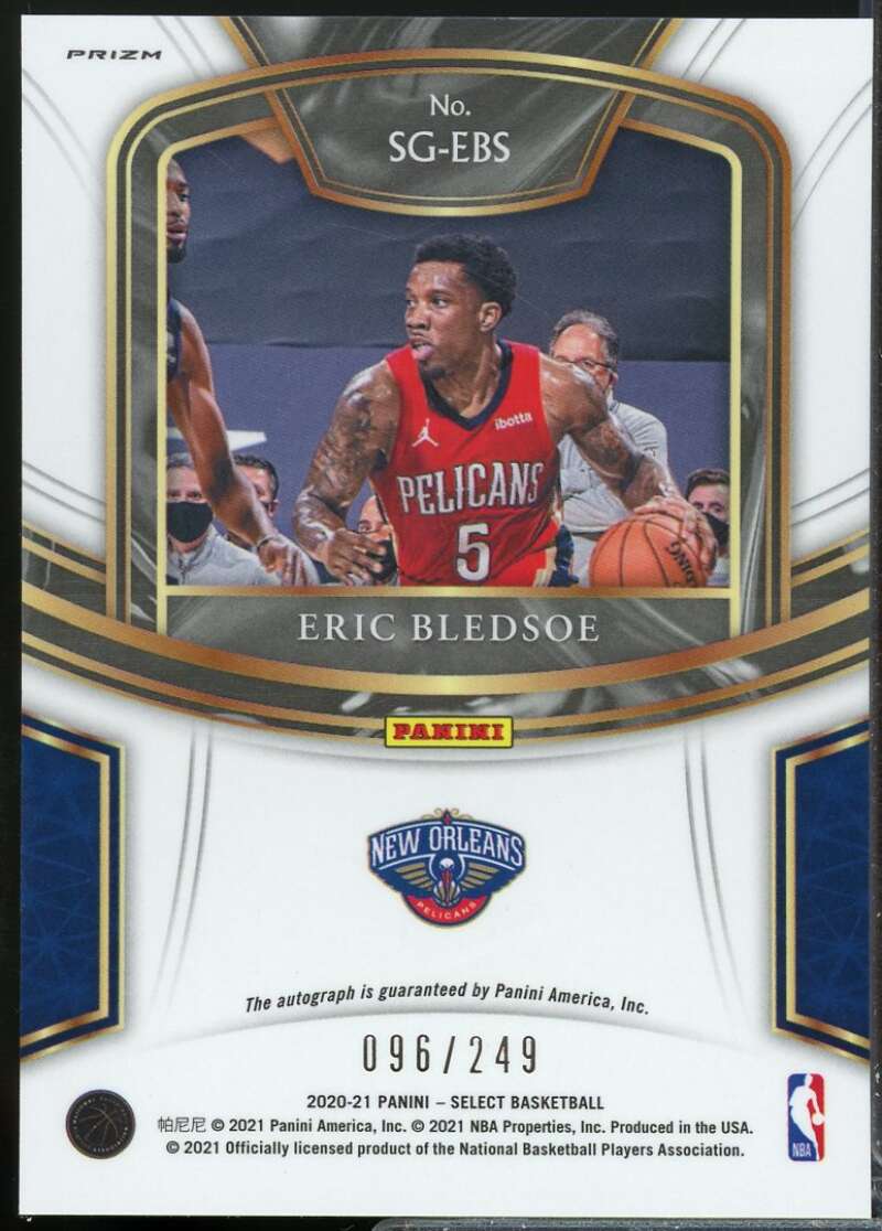Eric Bledsoe /249 Card 2020-21 Select Signatures Autograph #19  Image 2