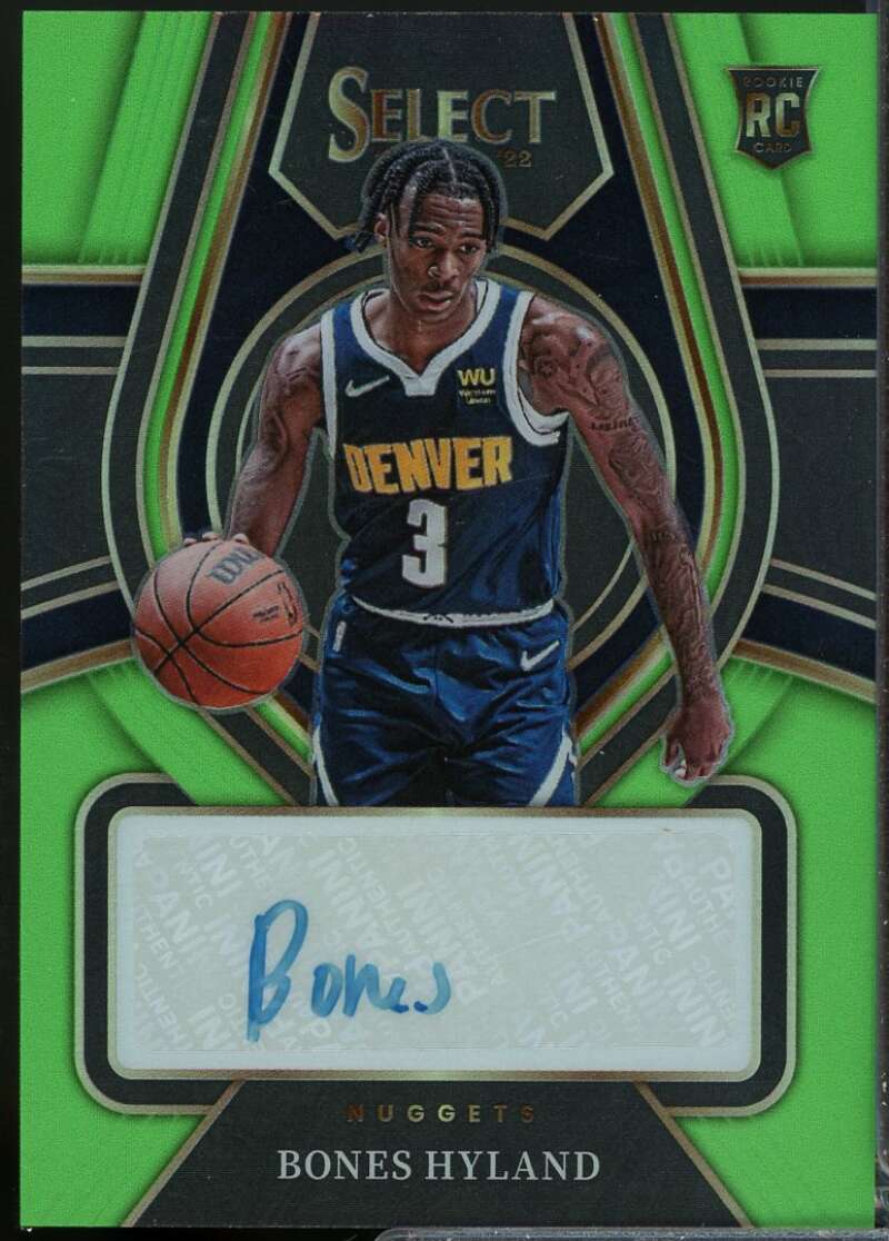 Bones Hyland /99 2021-22 Select Rookie Signature Autograph Prizm Neon Green #30  Image 1