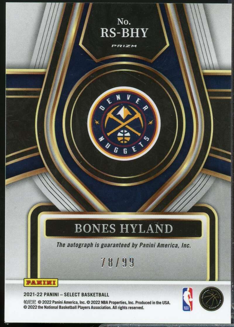 Bones Hyland /99 2021-22 Select Rookie Signature Autograph Prizm Neon Green #30  Image 2