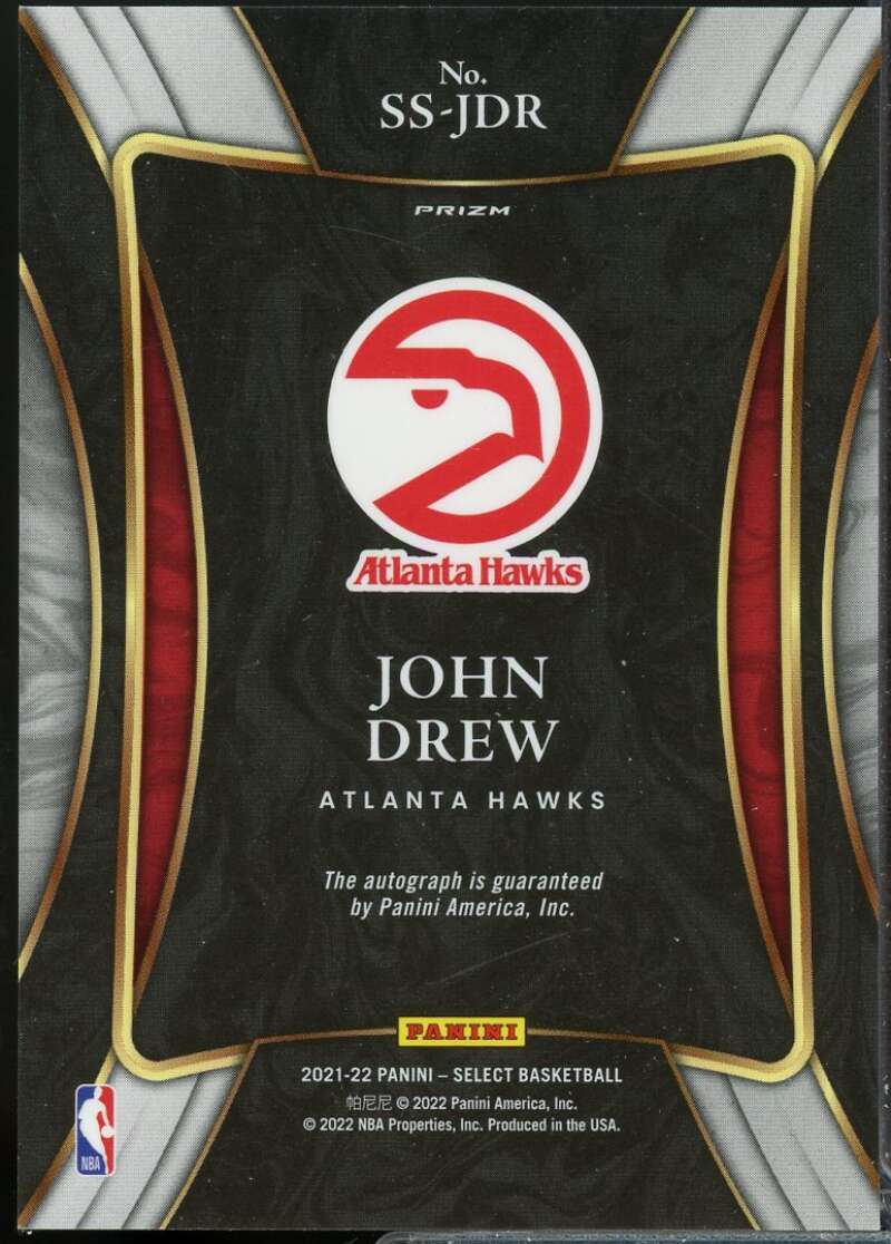 John Drew Card 2021-22 Select Signature Selections Autograph #3  Image 2