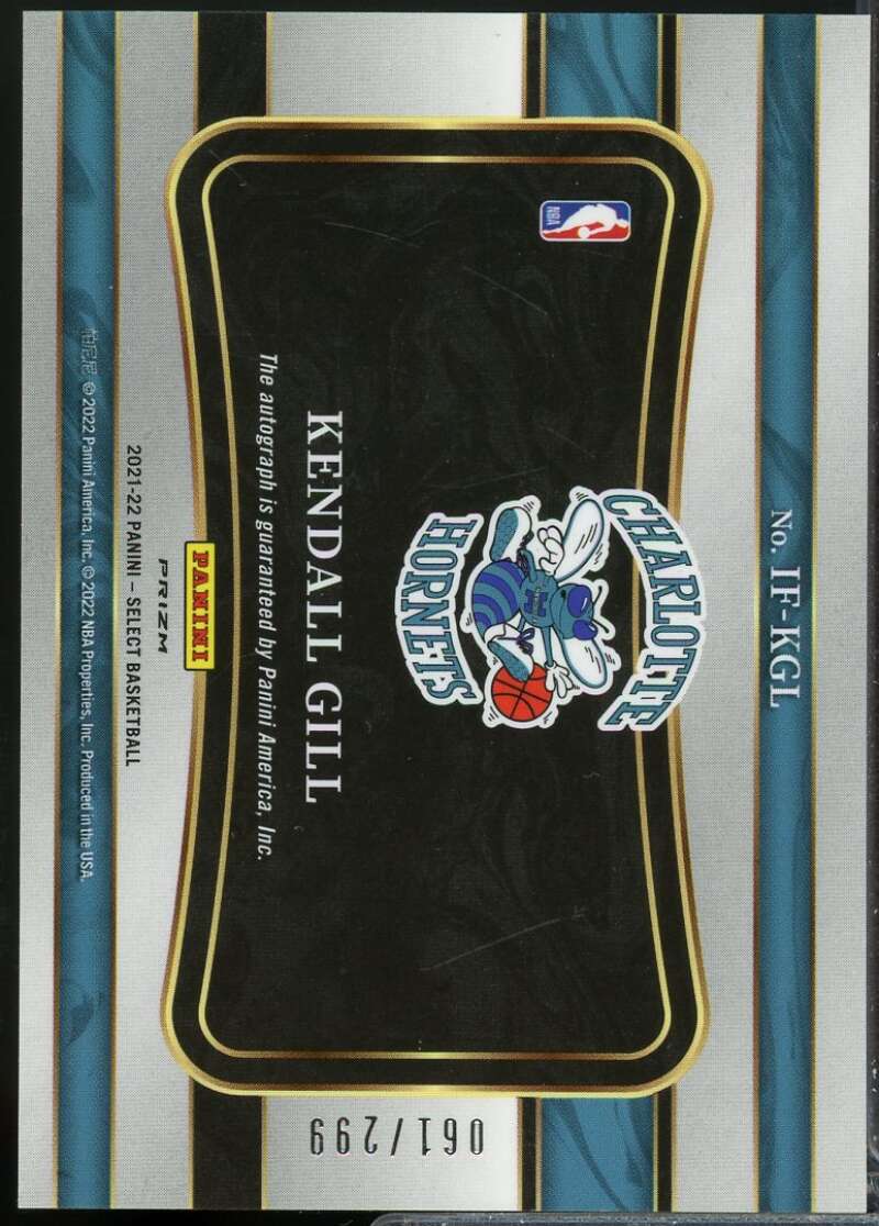 Kendall Gill /299 Card 2021-22 Select In Flight Signatures Autograph #17  Image 2