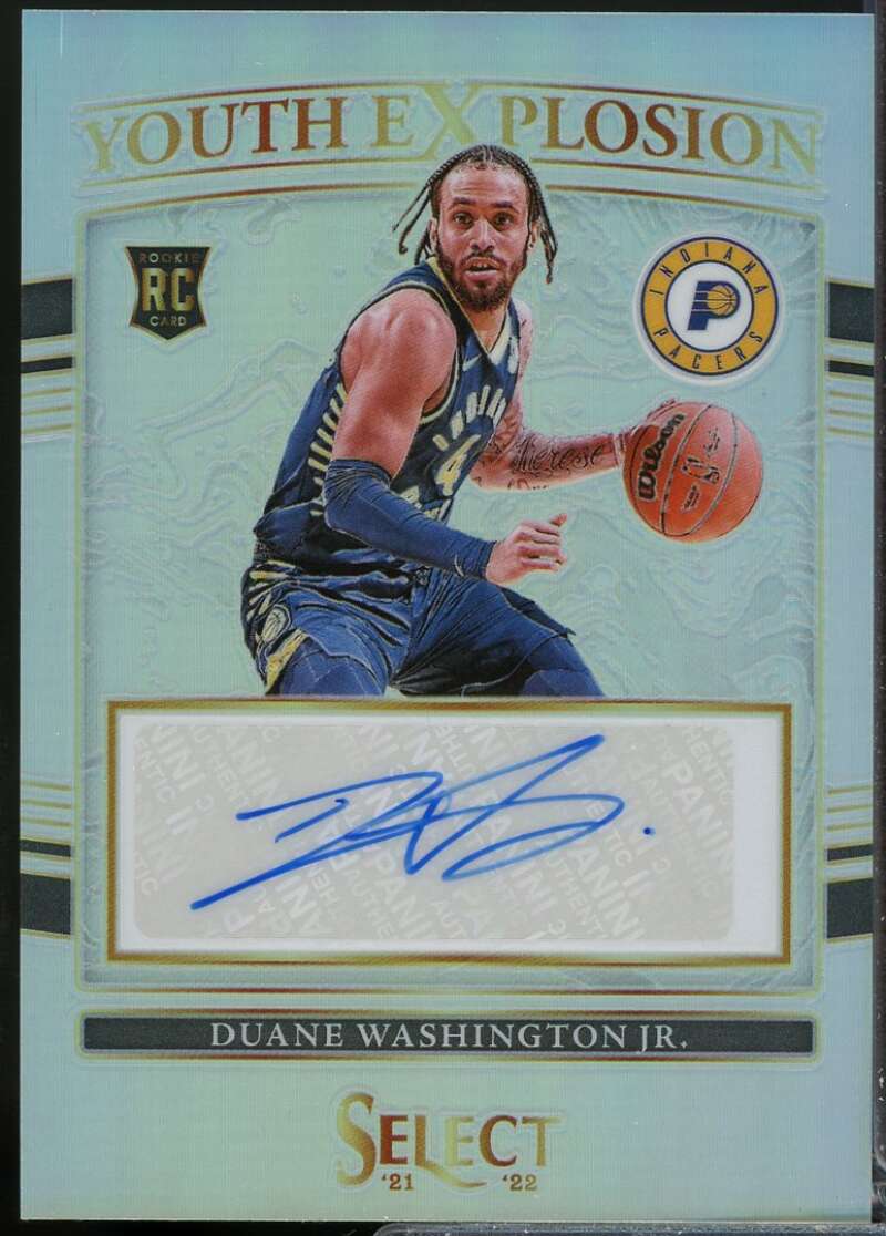 Duane Washington Jr. Rookie Card 2021-22 Select Youth Explosion Autograph #35  Image 1