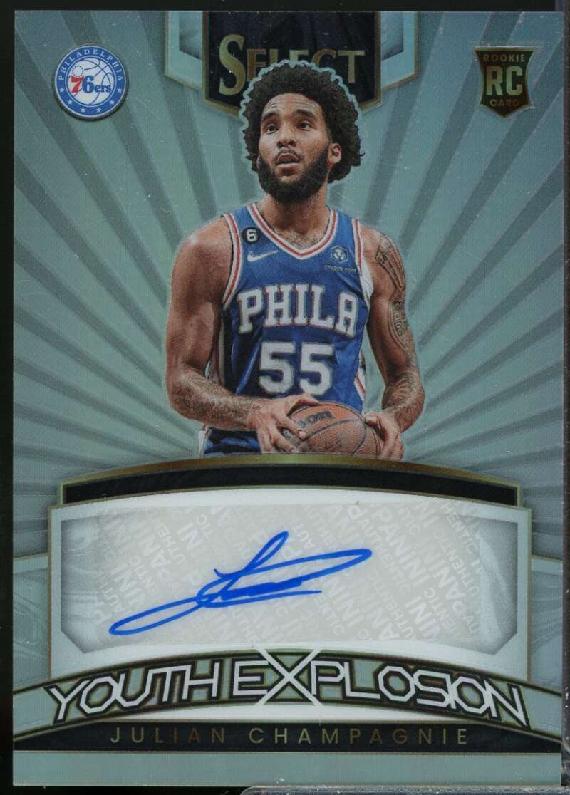 Julian Champagnie Rookie Card 2022-23 Select Youth Explosion Autograph #38  Image 1