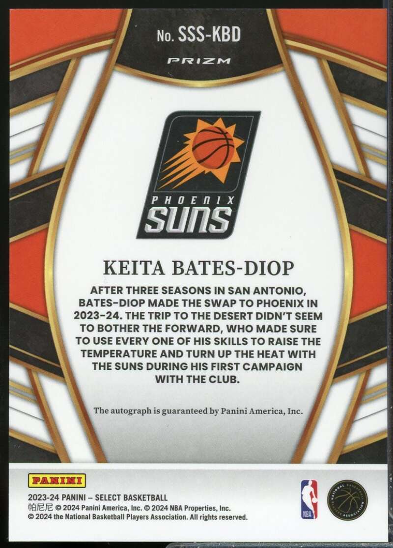 Keita Bates-Diop Card 2023-24 Select Signature Selections Autograph #26  Image 2