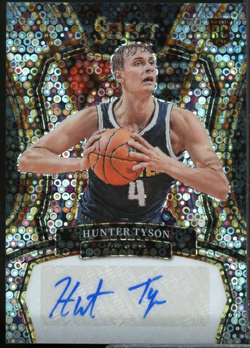 Hunter Tyson Card 2023-24 Select Rookie Signatures Autograph Disco Prizms #24  Image 1