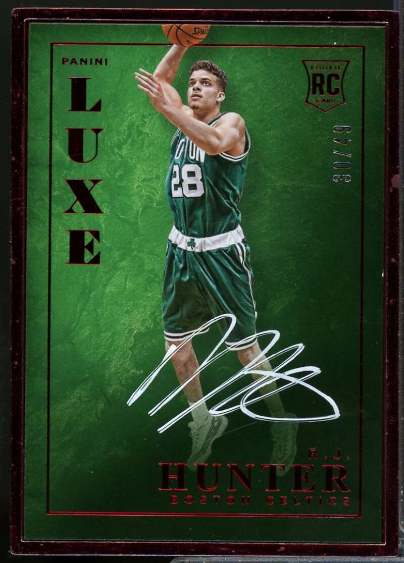 R.J. Hunter Rookie /49 Card 2015-16 Panini Luxe Autographs Ruby #28  Image 1