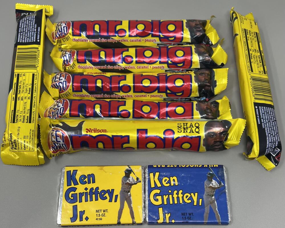 (9)1989 and 1996 Ken Griffey Jr. And Shaq Collectors Chocolate Souvenir Bars Lot Image 1