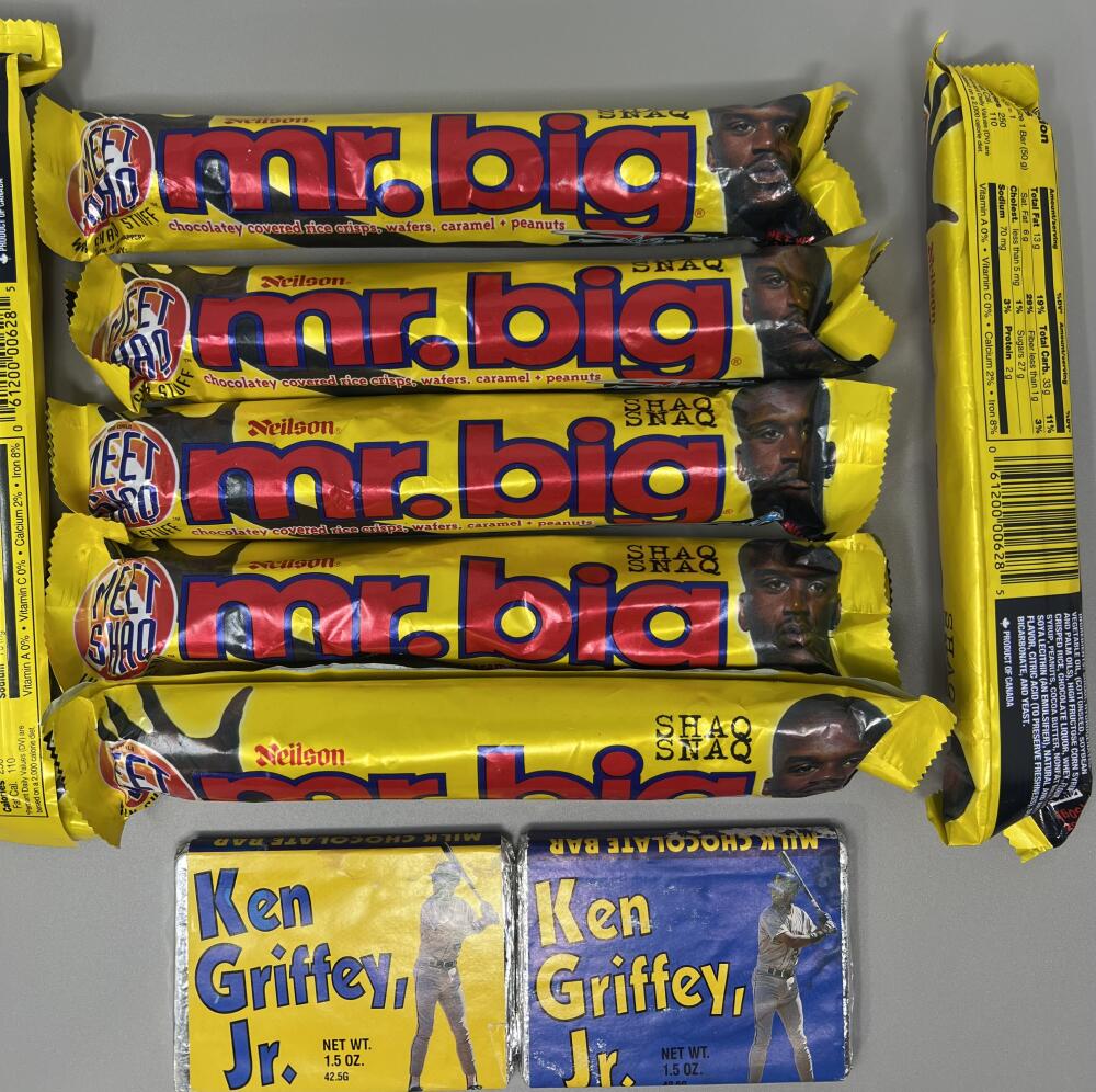 (9)1989 and 1996 Ken Griffey Jr. And Shaq Collectors Chocolate Souvenir Bars Lot Image 2