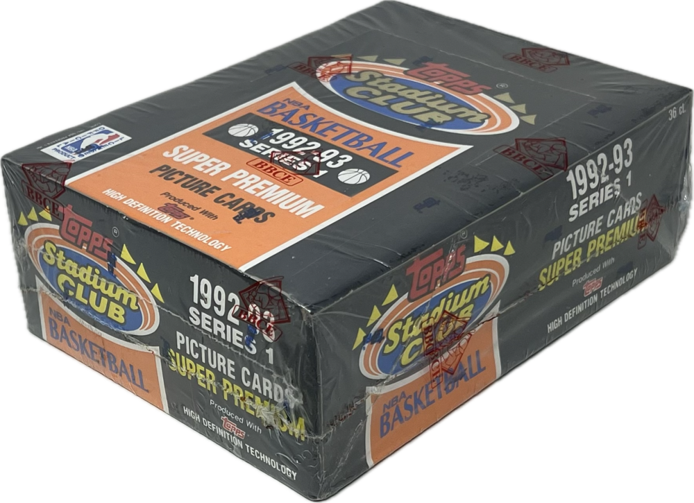 1992-93 Topps Stadium Club Series 1 Basketball Hobby Box BBCE Image 1