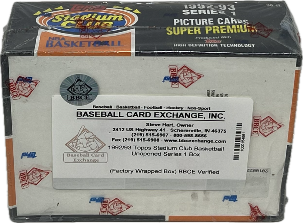 1992-93 Topps Stadium Club Series 1 Basketball Hobby Box BBCE Image 3