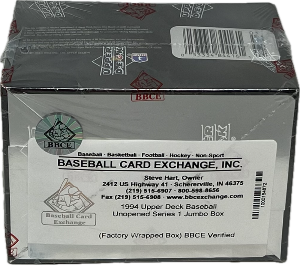 1994 Upper Deck Series 1 Baseball Jumbo Box Michael Jordan's "Star Rookies" BBCE Image 3