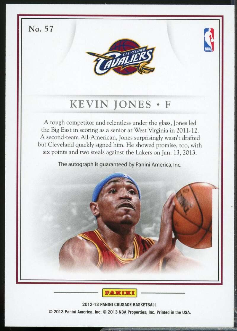 Kevin Jones Card 2012-13 Panini Crusade Quest Autographs #57  Image 2