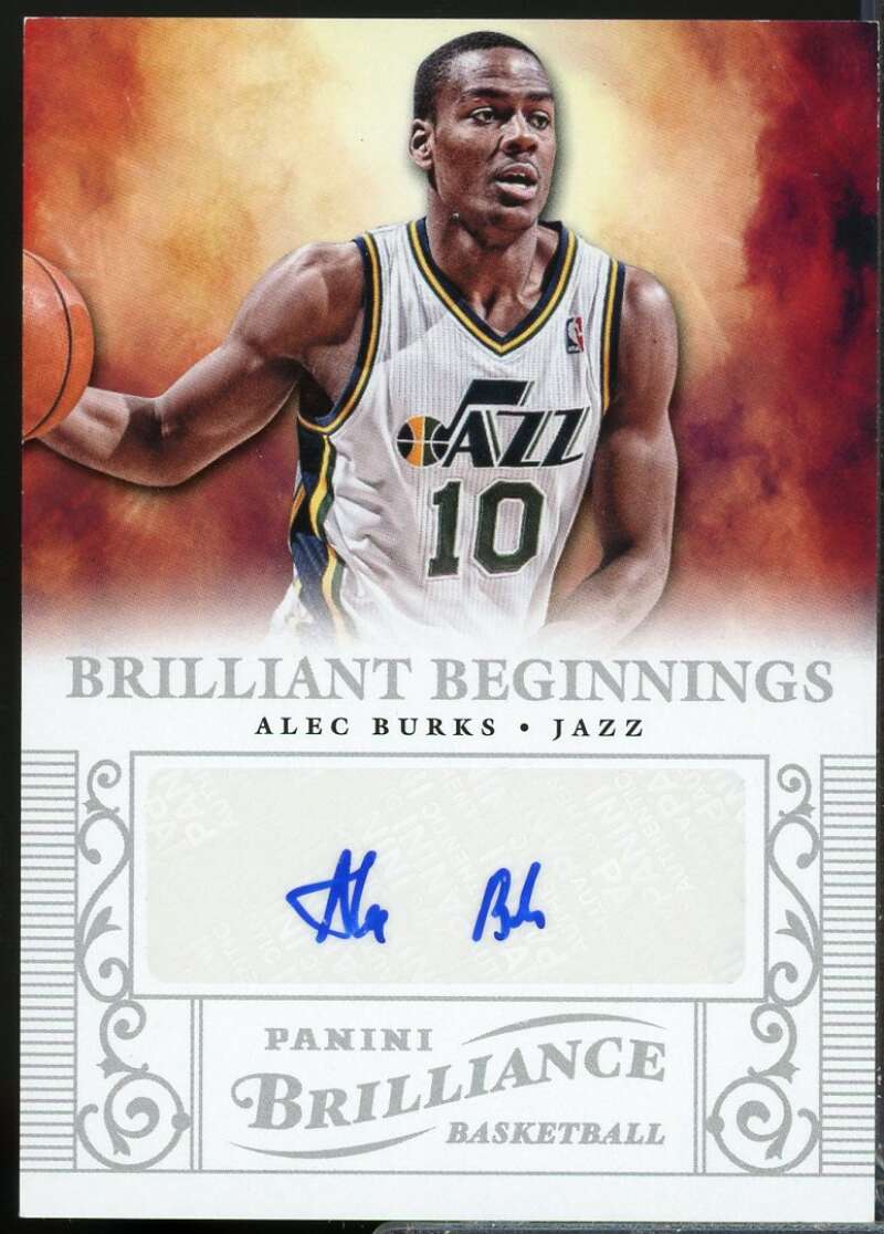 Alec Burks Card 2012-13 Panini Brilliance Brilliant Beginnings Autographs #1  Image 1