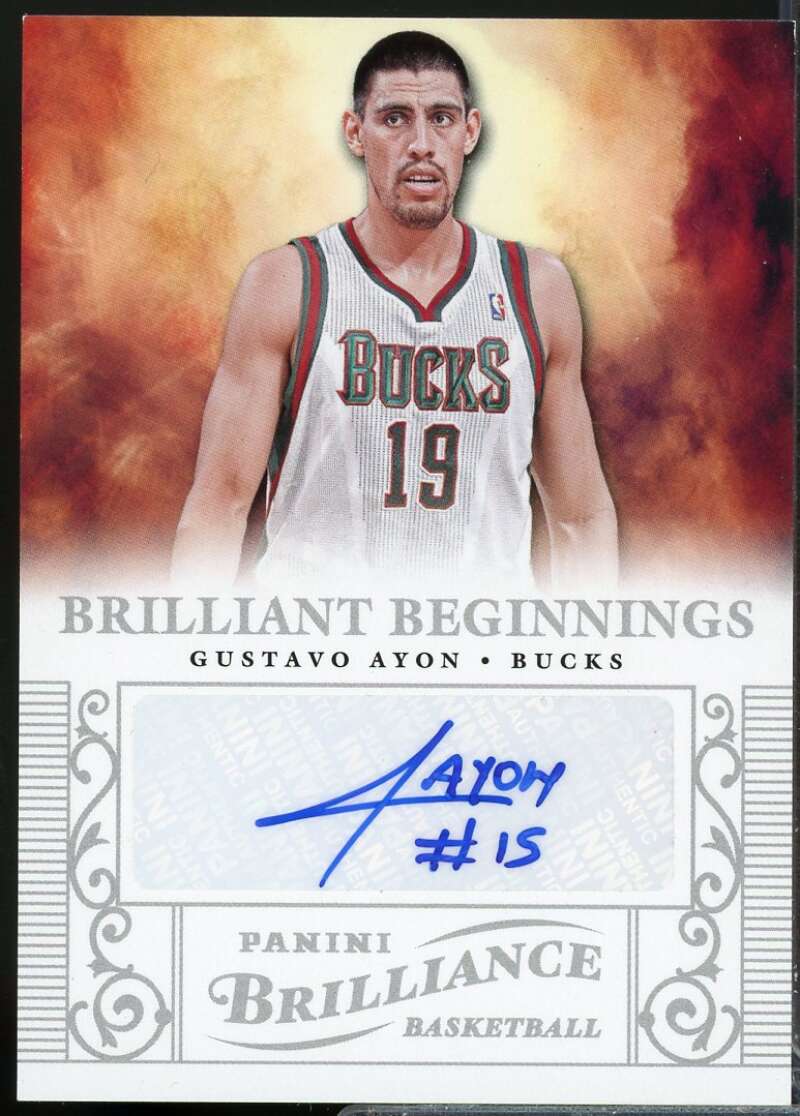 Gustavo Ayon Card 2012-13 Panini Brilliance Brilliant Beginnings Autographs #23  Image 1