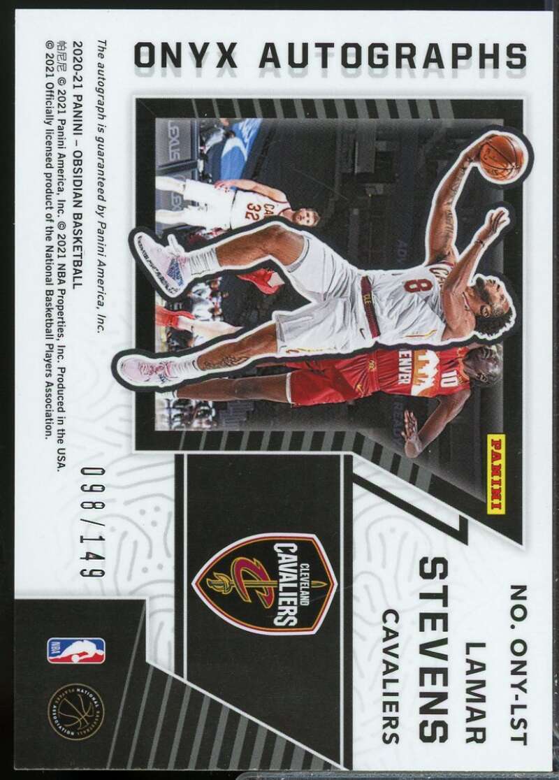 Lamar Stevens Rookie /149 Card 2020-21 Panini Obsidian Onyx Autographs #12  Image 2