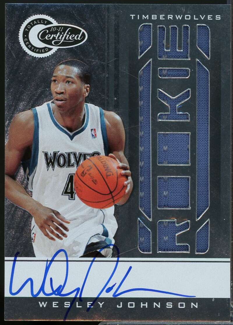Wesley Johnson Rookie /599 Card 2010-11 Totally Certified Jersey Autograph #169  Image 1