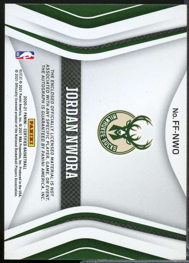 Jordan Nwora Rookie 2020-21 Certified Freshman Fabric Signatures Autograph #2  Image 2