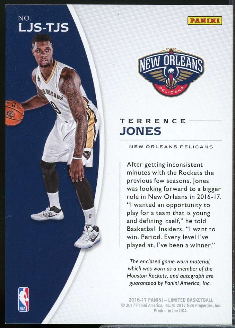 Terrence Jones /49 2016-17 Limited Limited Jersey Auto Silver Spotlight #37  Image 2