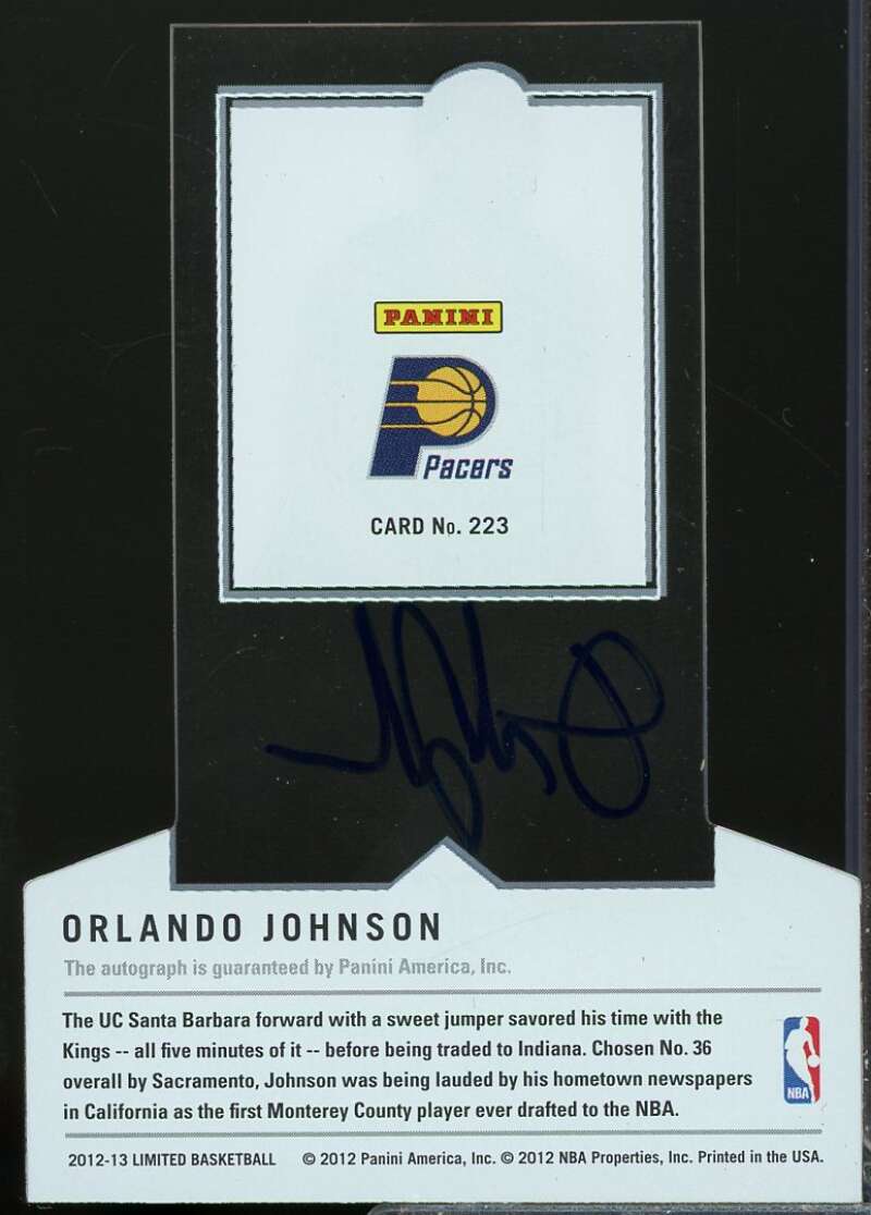 Orlando Johnson Rookie /399 Card 2012-13 Limited Autograph #223  Image 2