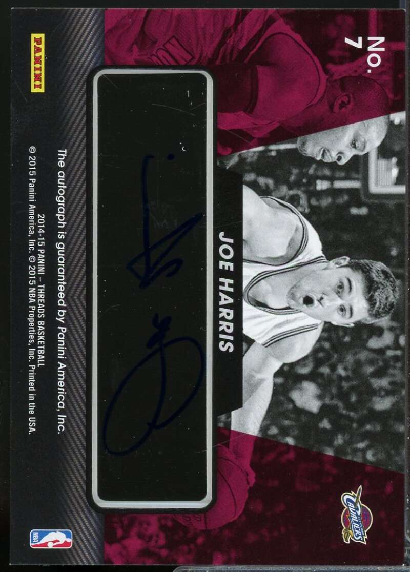 Joe Harris Card 2014-15 Panini Threads Rookie View Autographs #7  Image 2