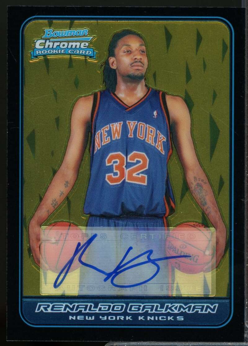 Renaldo Balkman Rookie Card 2006-07 Bowman Chrome Autograph #138  Image 1