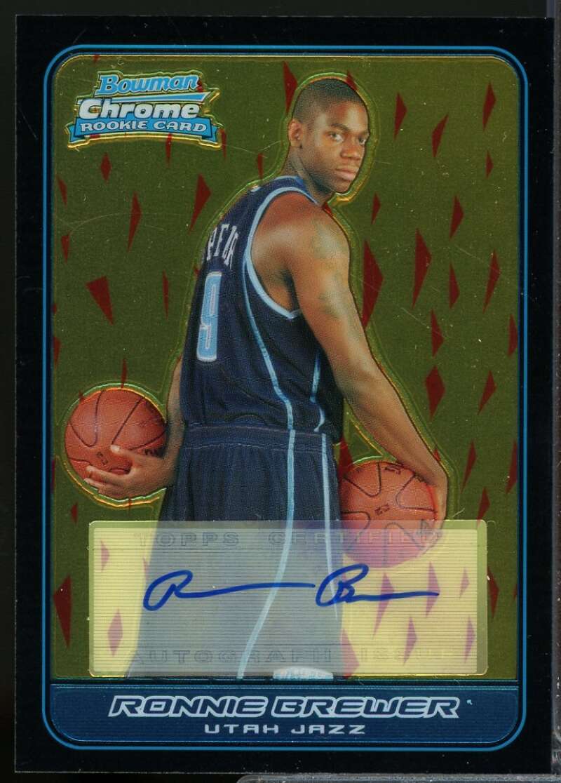Ronnie Brewer Rookie Card 2006-07 Bowman Chrome Autograph #150  Image 1