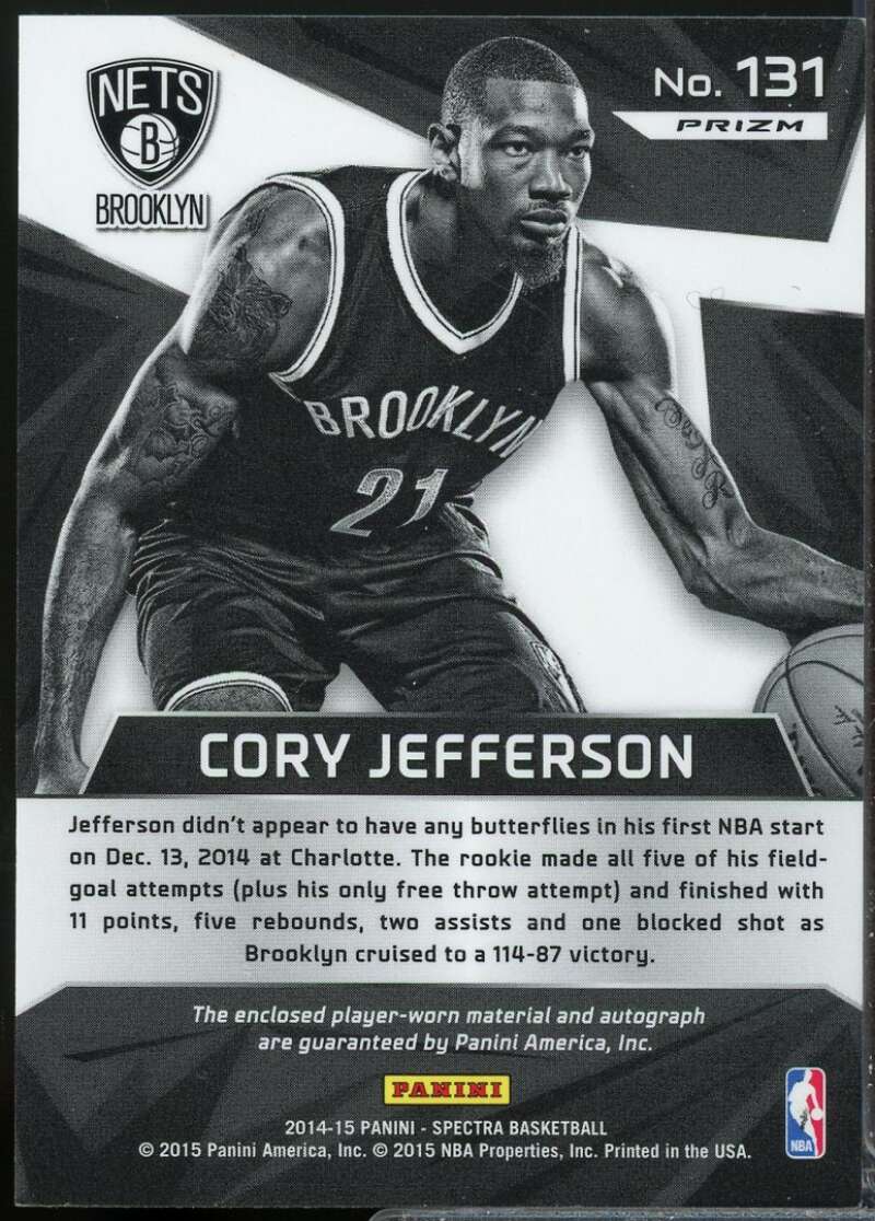 Cory Jefferson Rookie Card 2014-15 Panini Spectra Jersey Autograph #131  Image 2