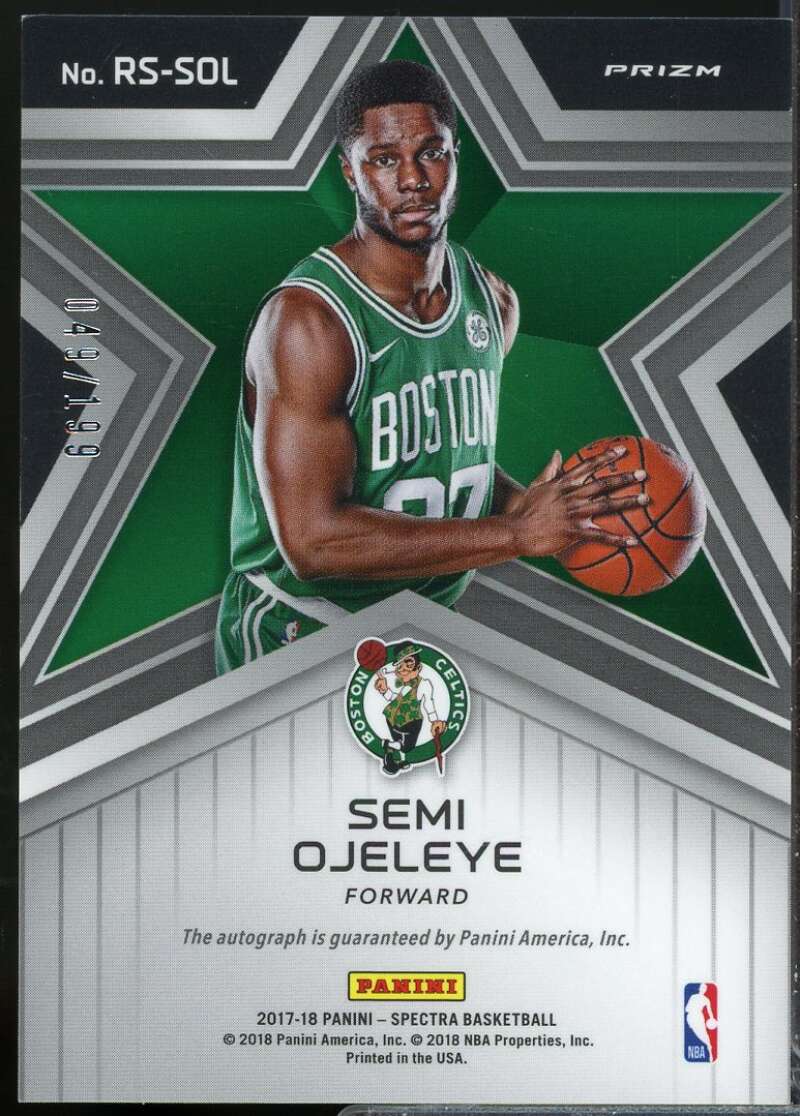 Semi Ojeleye Rookie /199 Card 2017-18 Panini Spectra Rising Stars Autograph #26  Image 2