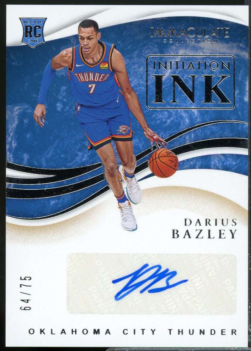 Darius Bazley Rookie 2019-20 Immaculate Collection Initiation Ink Autograph #31  Image 1