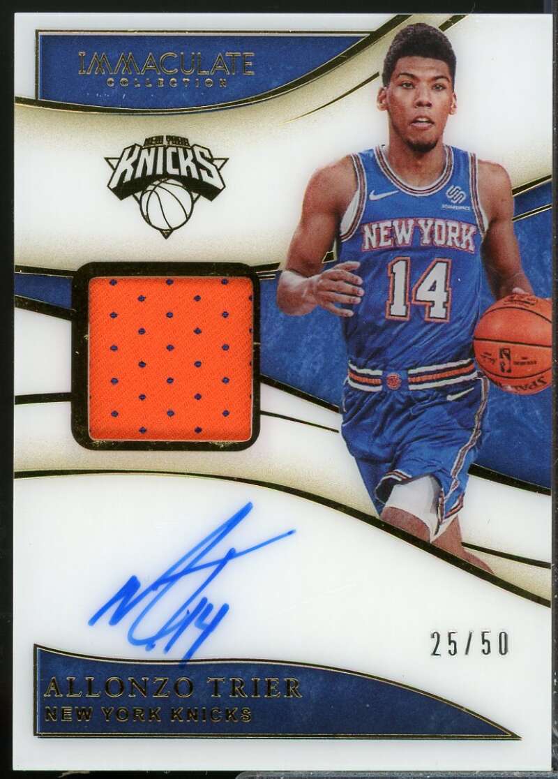 Allonzo Trier /50 2019-20 Immaculate Collection Jersey Patch Autographs #27  Image 1