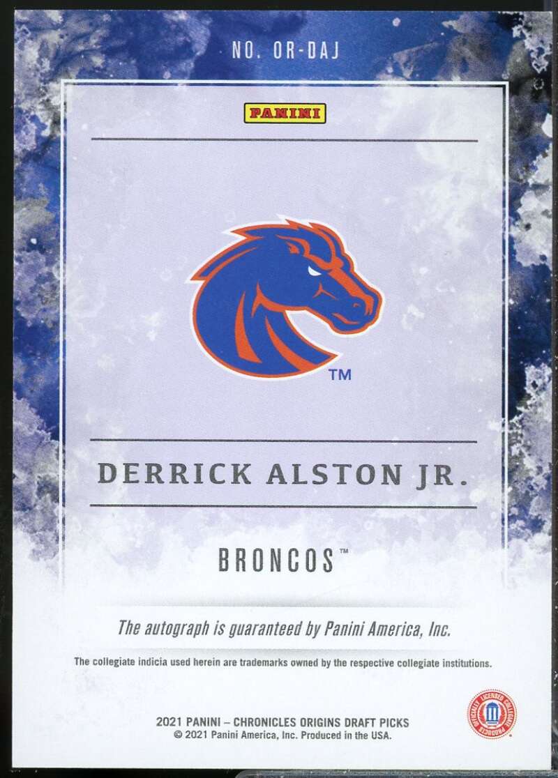 Derrick Alston Jr. 2021-22 Panini Chronicles Draft Origins Rookie Autograph #22  Image 2