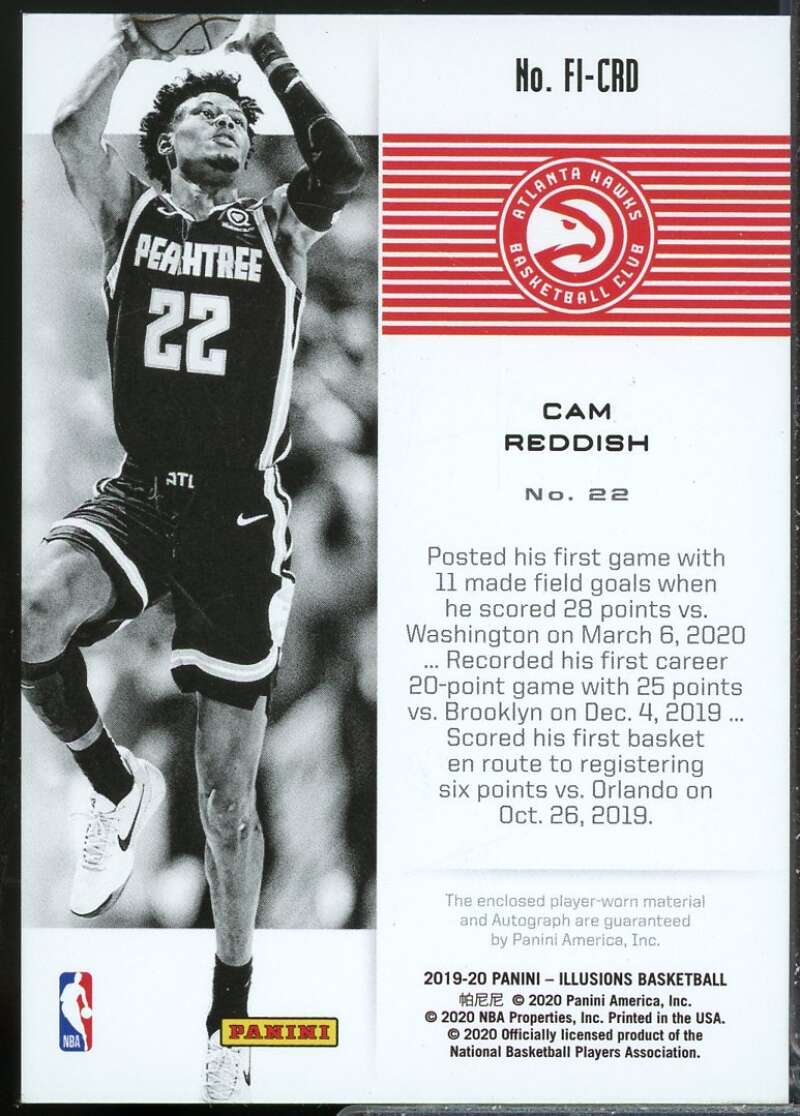 Cam Reddish Rookie 2019-20 Illusions First Impressions Jersey Autographs #7  Image 2