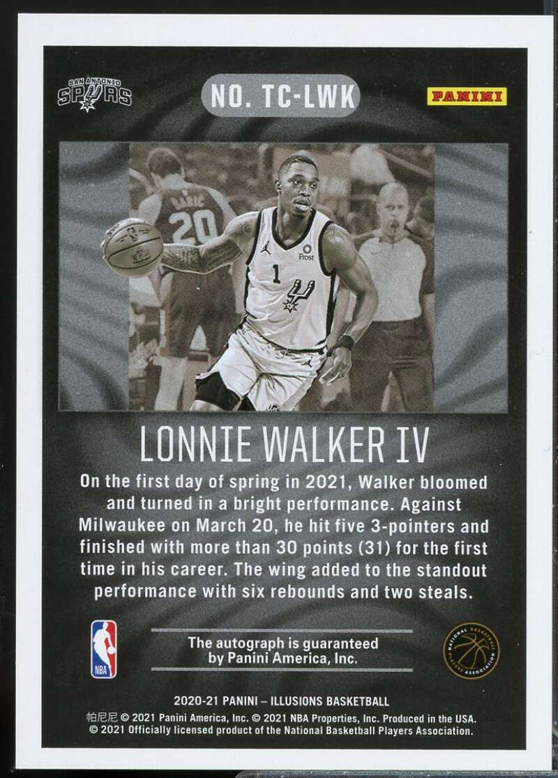 Lonnie Walker IV Card 2020-21 Panini Illusions Trophy Collection Autograph #13  Image 2