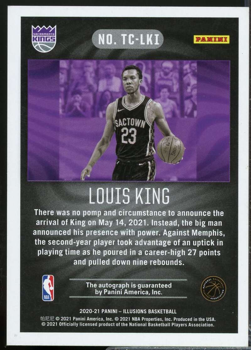 Louis King Card 2020-21 Panini Illusions Trophy Collection Autograph #29  Image 2