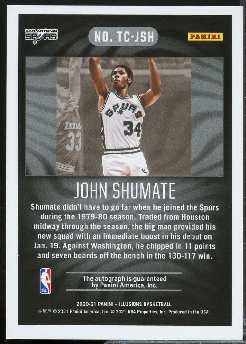 John Shumate Card 2020-21 Panini Illusions Trophy Collection Autograph #23  Image 2