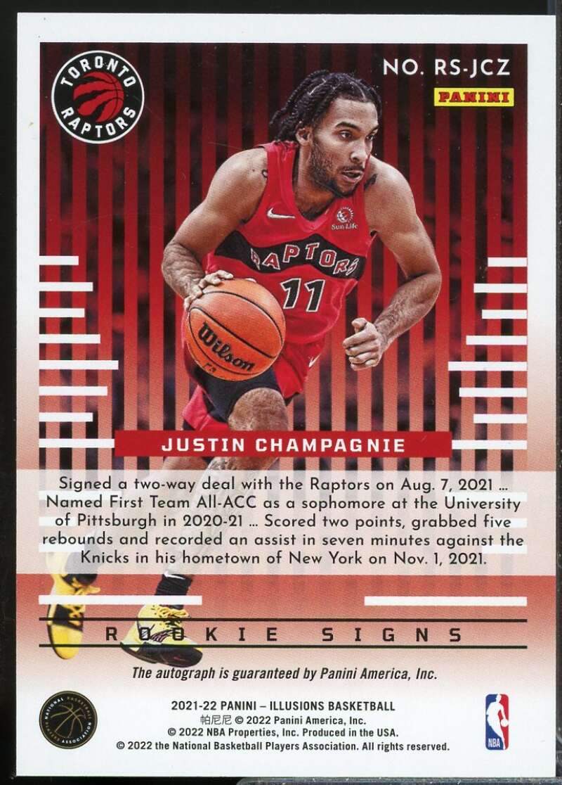 Justin Champagnie Card 2021-22 Panini Illusions Rookie Signs Autograph #34  Image 2