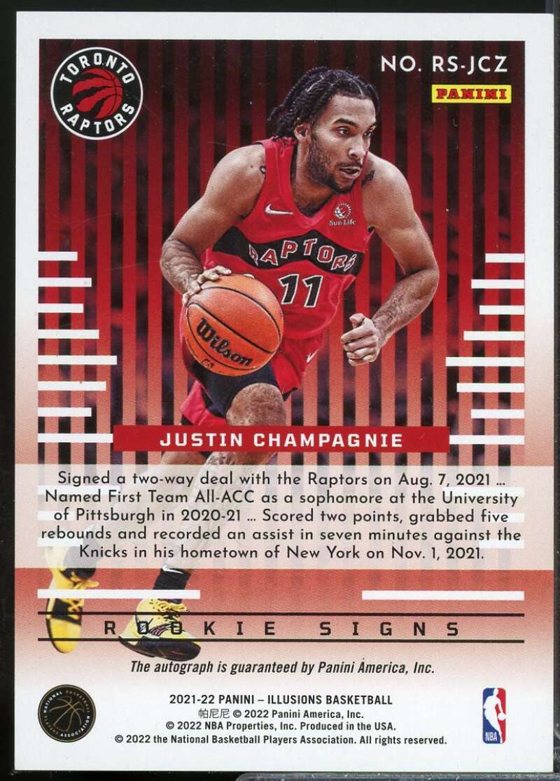 Justin Champagnie Card 2021-22 Panini Illusions Rookie Signs Autograph #34  Image 2