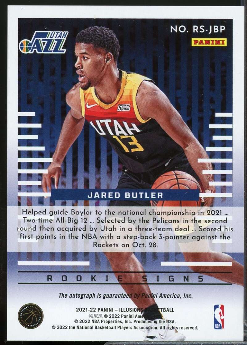 Jared Butler Card 2021-22 Panini Illusions Rookie Signs Autograph #38  Image 2