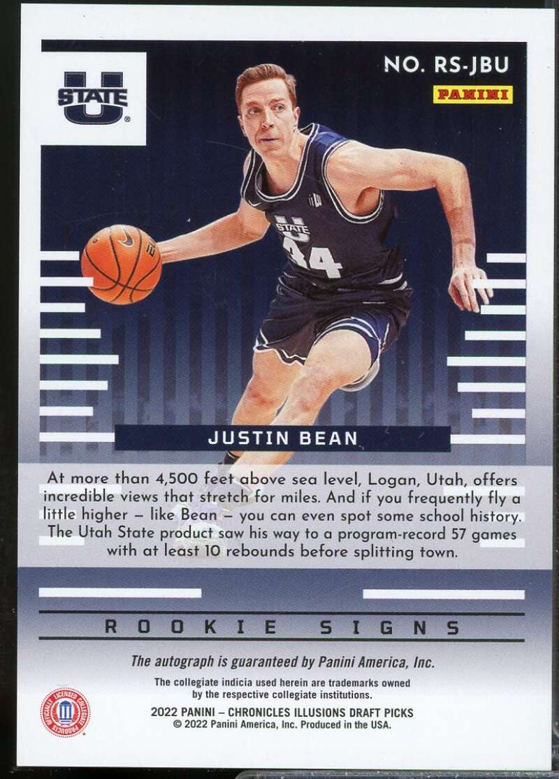 Justin Bean 2022-23 Chronicles Draft Illusions Rookie Signs Autograph Pink #31  Image 2